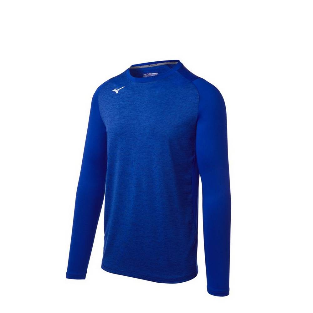 Mens Mizuno Alpha Stretch Sleeve Base Layer Royal Philippines (QCWNZE741)